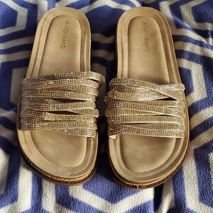 Andiamo Women's Sparkling Gold Sandals